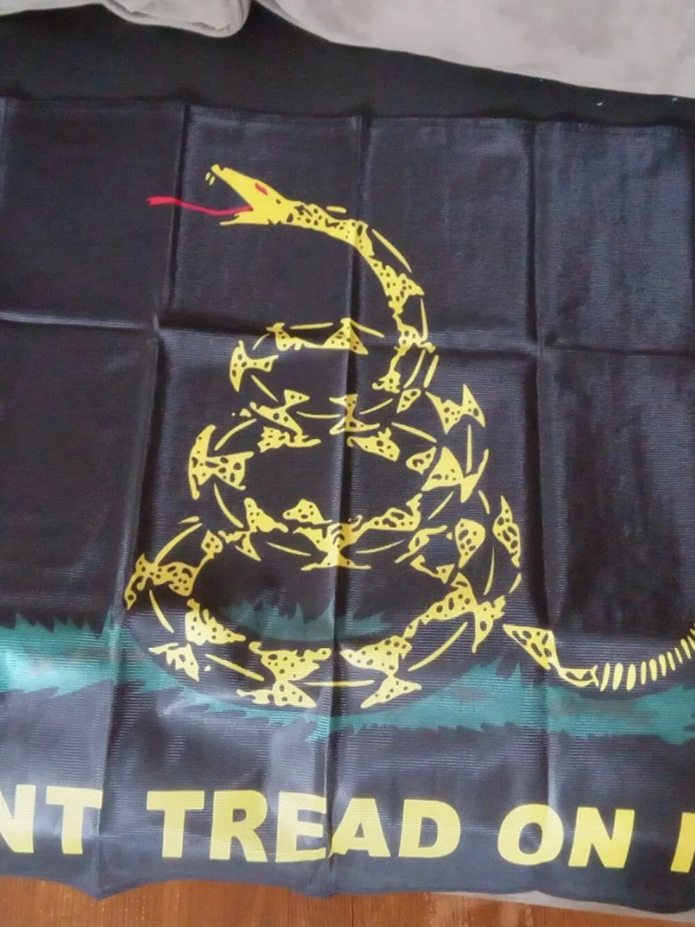 Mesh 2' x 3' See-Through Gadsden Don't Tread on Me Black Flag